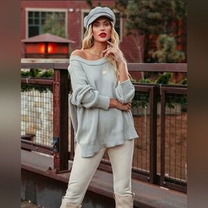 VICI COLLECTION BONNIE COTTON RELAXED KNIT SWEATER